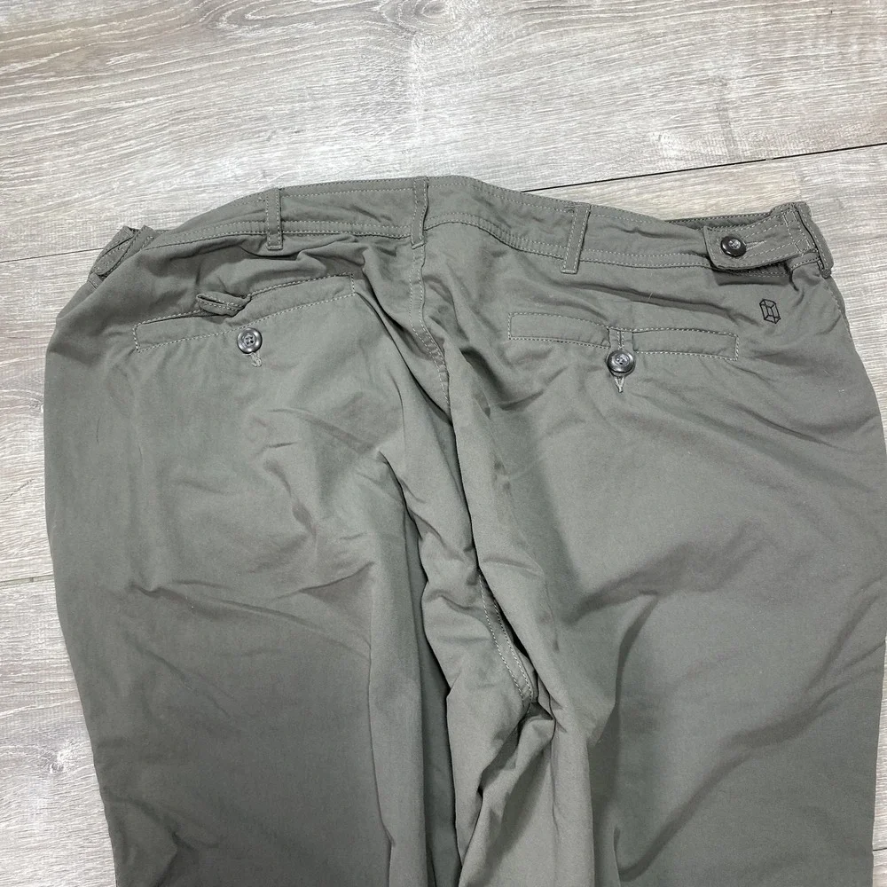 Clothing Arts Travel Pants Mens Large Olive Pick-Pocket‎ Proof Zipper Pockets